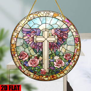 CIFbuy Acrylic Stained Glass Suncatchers Rainbow Cross Decorazione da appendere alla finestra per la casa, la chiesa, il matrimonio, decorazioni in cristallo Suncatchers - Product Image 4