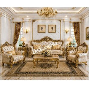 Juego de Muebles de Salón de Estilo Imperial Tallado a Mano, Juego de Sofás de Salón de Diseño Real, Muebles de Salón Tallados - Product Image 4