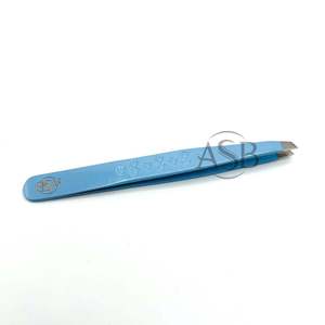 Pinzas de Punta Inclinada Azul Bebé con Corazón en las Mangos, Acero Inoxidable, Impresión de Logotipo Personalizado, Pinzas Profesionales para Cejas - Product Image 3