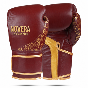 Gants de boxe personnalisés en cuir de vachette, sur mesure, avec fermeture auto-agrippante au poignet, séchage rapide, respirants, pour l'entraînement et la protection. - Product Image 1