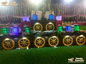 Contadores de comida LED de acero inoxidable para bodas modernas, mostradores y exhibidores de comida LED, mostradores de comida para bodas indias, EE. UU. - Product Image 4