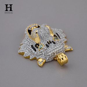 Colgante de Tigre con Diamantes de Moissanita Personalizado, Micro Pavé VVS, Collar con Cara de Animal Salvaje en 3D, Joyería de Oro de Dos Tonos de Fábrica - Product Image 3