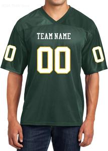 Maillot de football américain personnalisé vert grande taille col en V unisexe pour adulte – Uniforme d'équipe personnalisé en polyester respirant - Product Image 2