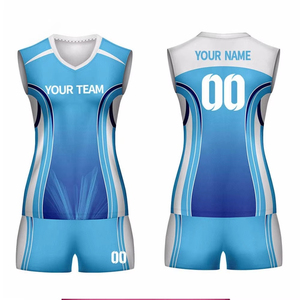 Custom Sublimated Breathable Printed <b>Volleyball</b> Uniform <b>Set</b> Unisex Sleeveless V-Neck Moisture Wicking Fitted Jersey - Product Image 6
