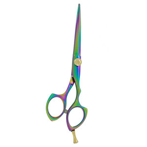 Ciseaux de coiffure professionnels en acier inoxydable, ultra-affûtés, multicolores avec vis de réglage dorée, qualité supérieure pour barbier et salon de coiffure - Product Image 6