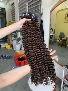 Pelucas rizadas para mujer, cabello largo rizado, peluca ondulada negra para mujer, cabello humano 100% real de Vietnam - Product Image 2