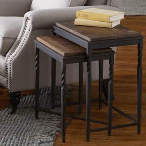 Mesa auxiliar minimalista con superficie de madera y base de hierro, diseñada para interiores minimalistas con una base de hierro simple y una superficie de madera. - Product Image 4