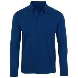 Polo de manga larga a la moda para hombre, servicio OEM al por mayor, color sólido, precio económico Premium, diseño informal, logotipo personalizado para hombre - Product Image 4