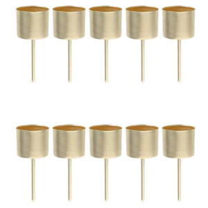 10Pcs Christmas Candle Holder Stake with Spike Metal Inserts <b>Cup</b> Advent Wreaths Candle Stand Golden Taper Holders - Product Image 1