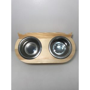 Gamelle pour chien en bois de style rustique, produit promotionnel pour animaux de compagnie pour une alimentation confortable - Product Image 4