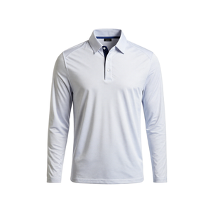 Custom Men's Long Sleeve Golf for <b>Polo</b> <b>Shirt</b> Comfortable 100% Cotton Patchwork Design with Embroidered Logo Sizes up to <b>4XL</b> - Product Image 1