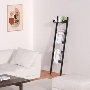 Scaffale a 5 livelli in bambù per coperte, porta asciugamani decorativo da bagno, porta coperte e sciarpe con spazio per riporre coperte e asciugamani - Product Image 6