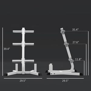 Porta Pesi in Acciaio Bianco da 2 Pollici con Supporti per Bilanciere, Capacità 660 Libbre Capacità per il contenimento di un rack porta pesi olimpico - Product Image 3