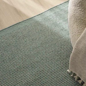 Tapis Durrie en laine fait main, tissé à la main, écologique, épais, vert, abstrait, durable, moderne, anti-bactérien - Product Image 1