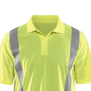 Hi <b>Vis</b> Reflective <b>T</b> <b>Shirts</b> Safety for Construction Workwear <b>High</b> Visibility Polo Short Sleeve Quick Drying - Product Image 4