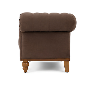 Sofá de Tela de 1 Plaza de Diseño Moderno en Madera de Teca Sólida de Lujo para Hotel, Villa, Apartamento y Sala de Estar - Product Image 4
