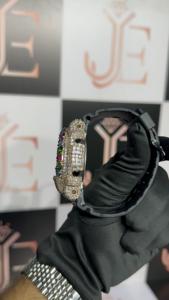 Montre à quartz de luxe pour homme, boîtier en alliage de 41 mm, bracelet en caoutchouc noir, cadran en verre avec chiffres romains, aiguilles lumineuses, fermoir caché, résistance à l'eau 3 BAR - Product Image 4