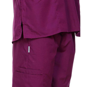 Ensemble de blouses médicales pour hommes, haut à manches courtes et col en V avec poches, pantalon droit, uniformes d'hôpital, mélange coton et polyester - Product Image 6