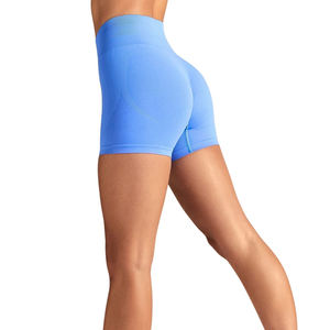 Shorts de Yoga Elásticos para Mujer, al Por Mayor, Personalizados, Transpirables, con Elasticidad en Cuatro Direcciones, Ligeros, de Spandex/Poliéster, para Gimnasio y Running, OEM ODM - Product Image 2