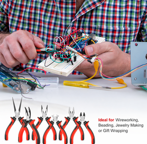 Mini Stainless Steel <b>Pliers</b> <b>Set</b> 6PCS Precision Jewelry Making Tools Needle Nose Long Nose Cutter Kit for DIY Craft Electronics - Product Image 2