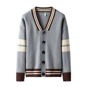 Men's Autumn <b>Cardigan</b> <b>Sweater</b> Single Button V-neck Polyester/Cotton High Quality Anti-Wrinkle Quick Dry - Product Image 4