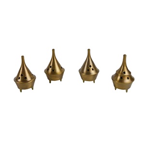 Decorative Gold <b>Cone</b> Incense Burner and Holder Home Decor Design With Painted Finishing Design Incense Stand for Fragrance - Product Image 1