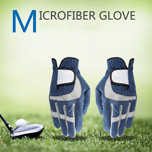 Guantes de Golf de Nuevo Diseño, Conjunto Deportivo de Microfibra Suave, Blanco/Azul/Gris, Par para Mano Izquierda y Derecha, Antideslizantes - Product Image 5