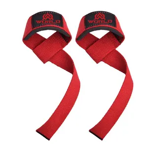 Cotton Weight Lifting Wrist straps with neoprene padding for Body building, Powerlifting, Gym, Squats, Deadlifts Wrist wupports