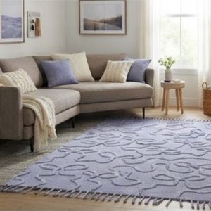 Nouvelle arrivée : tapis de bain rectangulaire en coton à motif abstrait, fabrication indienne, tissage plat moderne, lavable, décoration de salle de bain, en vente. - Product Image 3