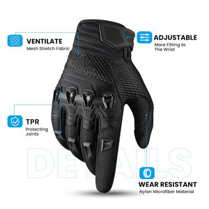 Dernier design de gants de ski et de moto en cuir pour hommes, gants de course à doigts entiers, imperméables, légers, unisexes - Product Image 3