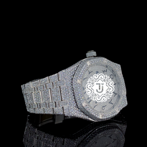 Montre de luxe en or sertie de diamants pour hommes, style hip-hop, entièrement sertie, montre-bracelet à quartz pour l'exportation - Product Image 3