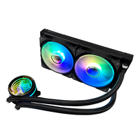Refroidisseur liquide AIO KINGSMAN GAMING 240 mm ARGB à roulement fluide, 7 pales, en aluminium, faible bruit, 3 broches/4 broches, noir KA-R240 pour boîtier d'ordinateur