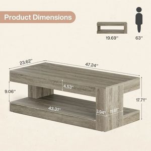 Storage Space <b>Coffee</b> <b>Table</b> <b>Dining</b> <b>Table</b> Cocktail <b>Table</b> with Practical Hidden Storage Features - Product Image 6