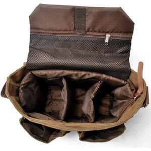 Sac à appareil photo en toile de cuir de haute qualité, imperméable, sac à bandoulière pour photographie de voyage DSLR, LCCB-0025 - Product Image 4