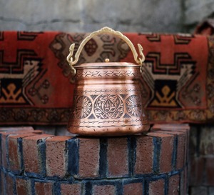 Olla de Cobre Nueva, Redonda, con Diseño Oriental, con Tapa y Asa de Aleación de Zinc, Utensilios de Cocina Metálicos Duraderos - Product Image 6