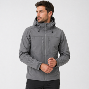 Veste Softshell à Capuche Professionnelle pour Hommes, Imperméable et Respirante, Fournisseur OEM Personnalisé pour Activités de Plein Air - Product Image 3