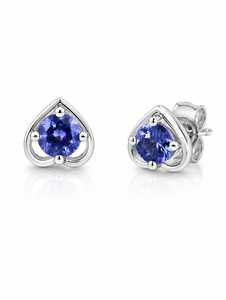 Pendientes de Tanzanita en Plata de Ley 92.5 KLST-30984 - Product Image 1