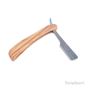 Professional Stainless Steel Folding Straight <b>Razor</b> with Wood Handle for <b>Men</b> Body Face Custom Logo & Colors Barber Tool Shaving - Product Image 3