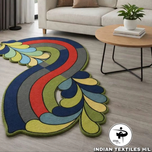 High Quality Hand Tufted Woolen Area Rug Handmade High-Low Pile Living <b>Kitchen</b> Office Prayer By INDIAN TEXTILES H/L - Product Image 1