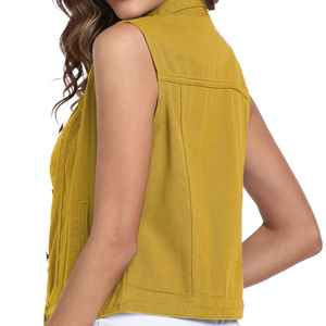 Chaleco Vaquero Transpirable de Diseño Nuevo, Suministro de Fábrica, Chaleco Vaquero Unisex para Hombre y Mujer, Chaleco Vaquero con Capucha para Mujer - Product Image 4