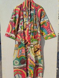 ชุดนอนลายดอกไม้ ผ้าฝ้าย คิโมโน โรบอินเดีย ชุดคลุมอาบน้ำ - Product Image 3