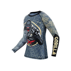 Men's 2PCS Custom MMA Set Rash Guard Top and <b>Shorts</b> Lightweight Polyester Stretch BJJ Jiu Jitsu Muay Thai <b>Kickboxing</b> - Product Image 6