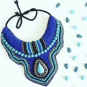 Ensemble collier et boucles d'oreilles bohèmes multicolores en perles de rocaille CRYSTAL CRAFT, style africain, plaqué or, pour mariage et fête - Product Image 2