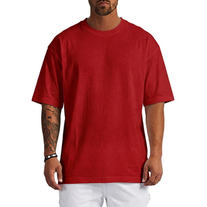 T-shirt en coton blanc surdimensionné pour homme, manches courtes, col rond, décontracté, uni, jersey teint, coupe ajustée - Product Image 4