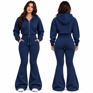 Nouvel Arrivage Ensemble de Survêtement en Polaire Épaisse Personnalisé pour Femme, Sweat à Capuche et Pantalon de Jogging, Vente en Gros, Ensemble 2 Pièces - Product Image 6