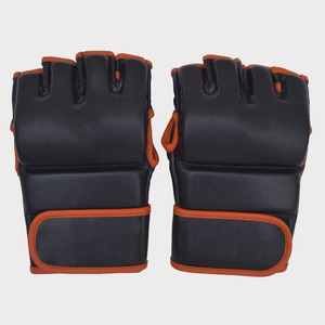 Gants de MMA en cuir personnalisés en gros, à paume ouverte, sans doigts, pour grappling, sparring, entraînement au sac de frappe, équipement d'arts martiaux OEM - Product Image 3