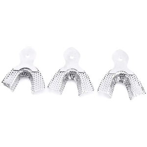 Azicon - Bandejas de Impresión Dental Perforadas - Juego Superior e Inferior Reutilizables y Autoclavables para Impresiones Edéntulas - Herramientas Quirúrgicas - Product Image 4