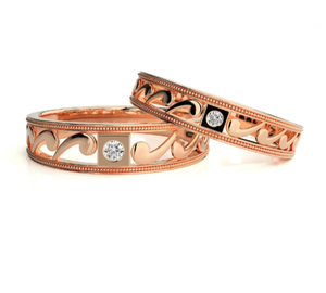 925 Sterling <b>Silver</b> Rose Gold Plated Swirl Couple <b>Rings</b> - Product Image 1