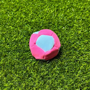 OEM 12 Panel Footbag Multi Color Synthetic Suede <b>Hacky</b> <b>Sack</b> ball Pink and Light Blue Dual Tone Sand Filled ball for foot skills - Product Image 2