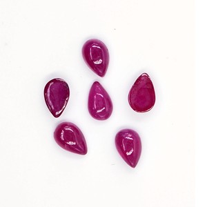 Cabochons de rubis naturels de Bangkok, calibrés, forme poire, 6x8mm, pierres précieuses de rubis naturelles en vrac pour la création de bijoux, prêts à l'emploi - Product Image 4